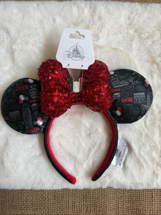 Disney Sequin Bow Minnie Ears Headband - Red & Black main image 4